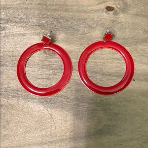 Red hoop earrings!
